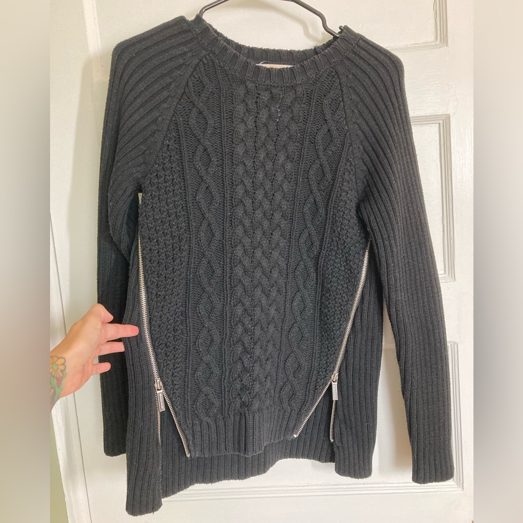 Michael Kors Black Zipper Sweater